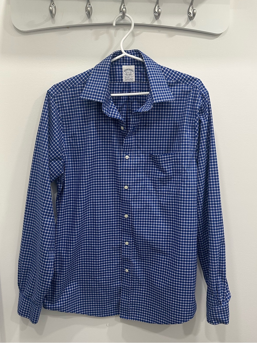 Brooks Brothers Blue and White Check Dress Shirt